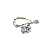 Bague de fiançailles diamant naturel ovale 0.50 carat or blanc Raffaella
